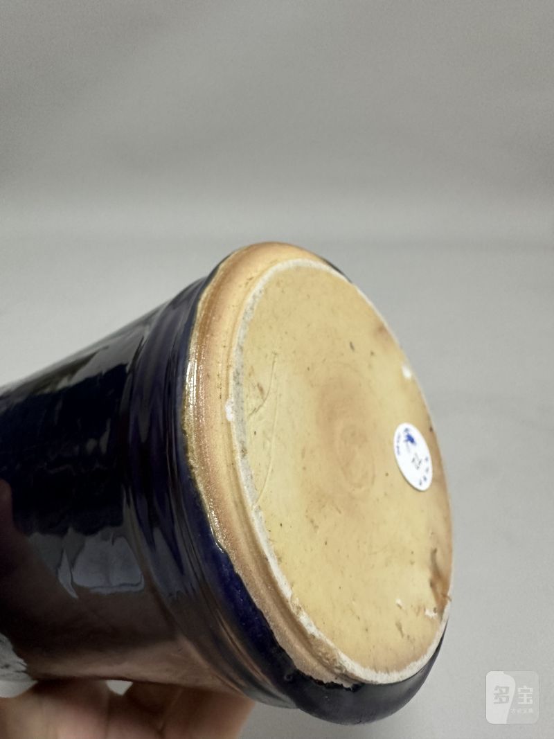    清康熙 茄皮紫暗刻柳树纹笔筒 - 图7